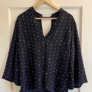 All in Favor Navy Blue Blouse Size M